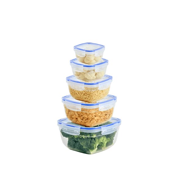 Squared 5-Piece Plastic Container Set