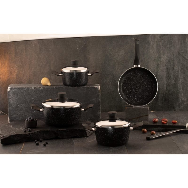 7 Pieces Rounded Granite Cookware.