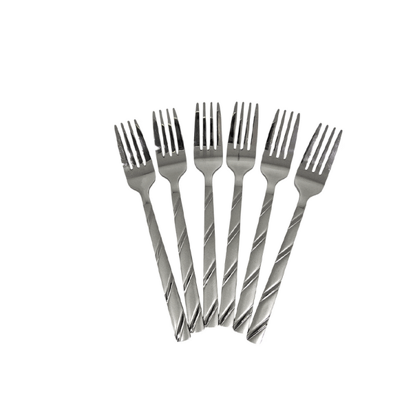 Elegant Stainless Steel 6-Piece Small Fork Set.