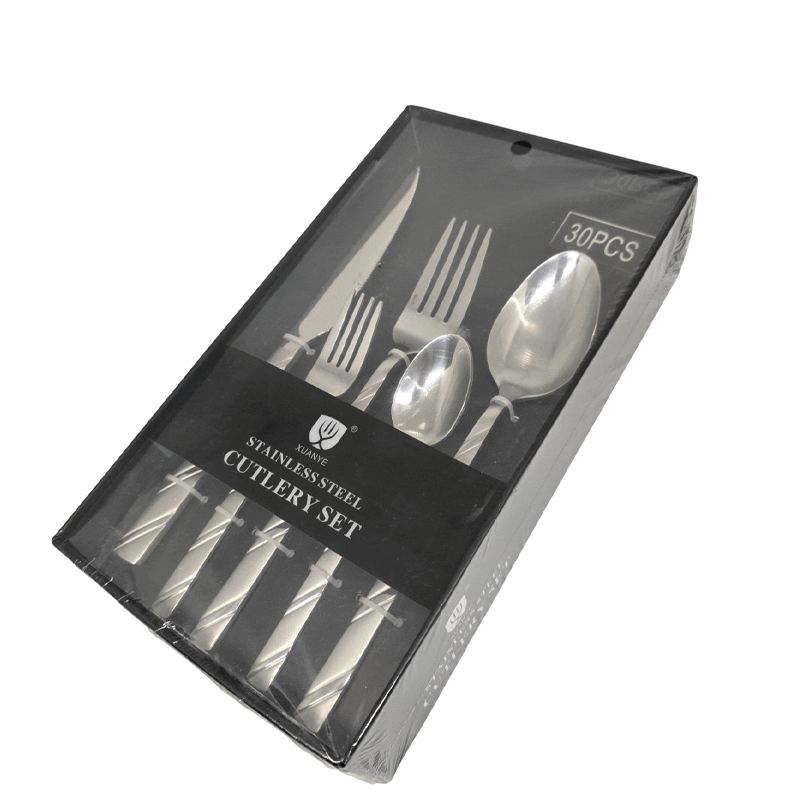 Elegant Stainless Steel Cutlery Set 30 Pcs: Spoon, Fork, and Knife