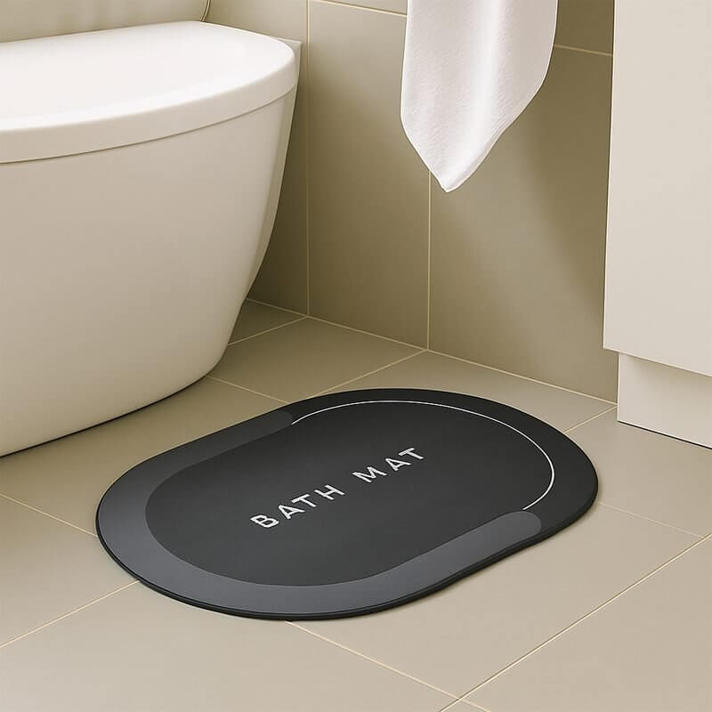 Oval rubber bath mat, non-slip, 50x80 cm.