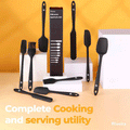 Premium 9-Piece Non-Stick Black Cooking Utensils Set.