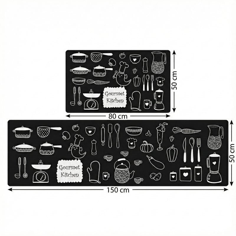 Non-Slip Kitchen PVC 2 Pcs set ( 150*50 - 80*50 cm).