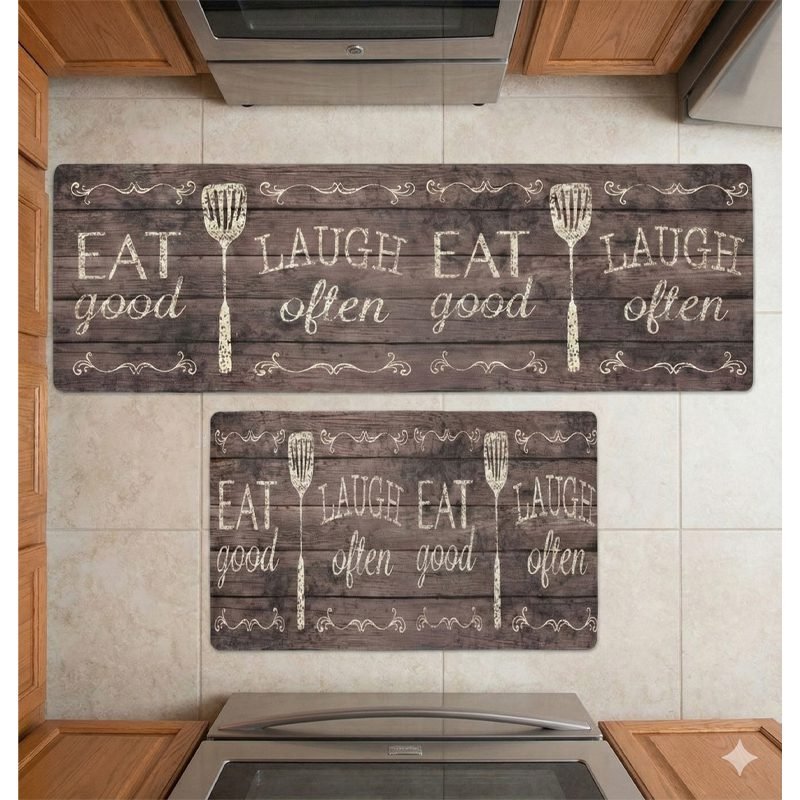 Non-Slip Kitchen PVC 2 Pcs set ( 150*50 - 80*50 cm).