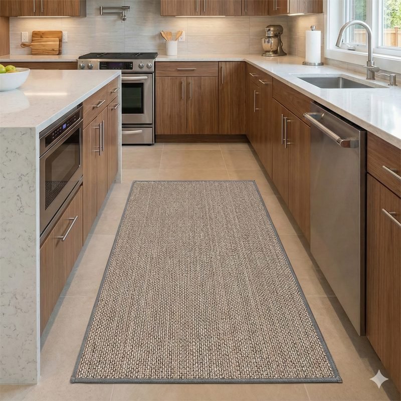 Modern Kitchen and Living Room Mat – Woven and Stable (150 x 90 cm).
