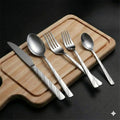Elegant Stainless Steel Cutlery Set 30 Pcs: Spoon, Fork, and Knife