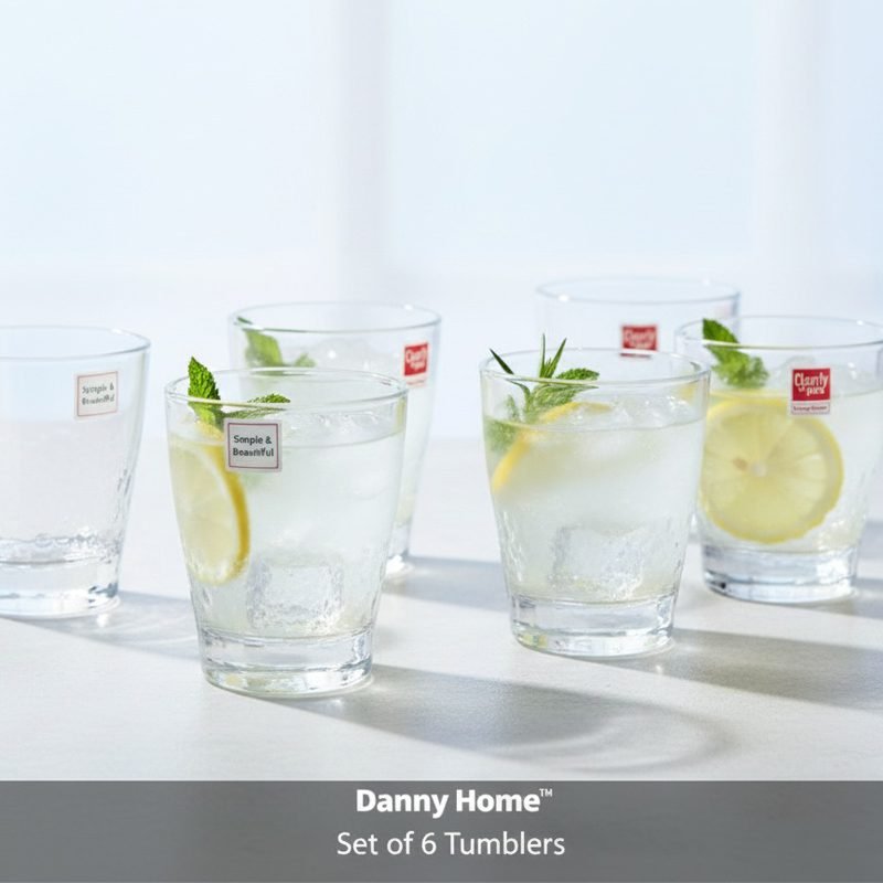Danny Home 6-Piece 320ml Glass Tumbler Set.
