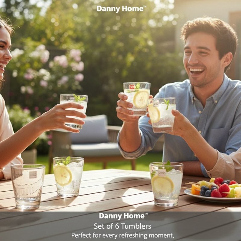 Danny Home 6-Piece 320ml Glass Tumbler Set.