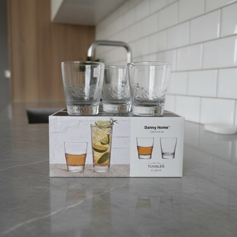 Danny Home 6-Piece 320ml Glass Tumbler Set.