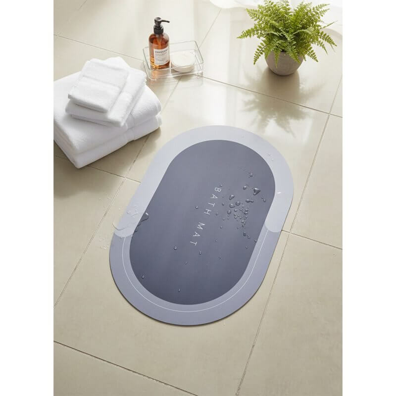 Oval rubber bath mat, non-slip, 50x80 cm.