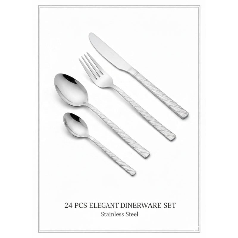 24-Piece 18/10 Stainless Steel Dinnerware Set