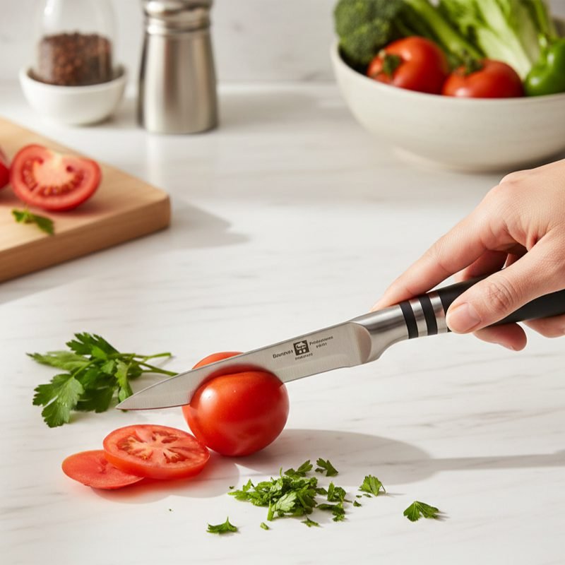 Professional Kitchen Knife – Exceptional Sharpness with a Full Metal Design (4.5" Plain / 5" Serrated)