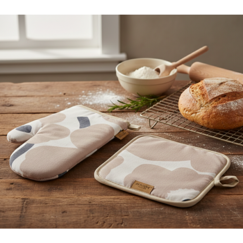 HAODA Oven Mitt and Handle Set – Superior Protection with a Modern Touch (2 Pieces)