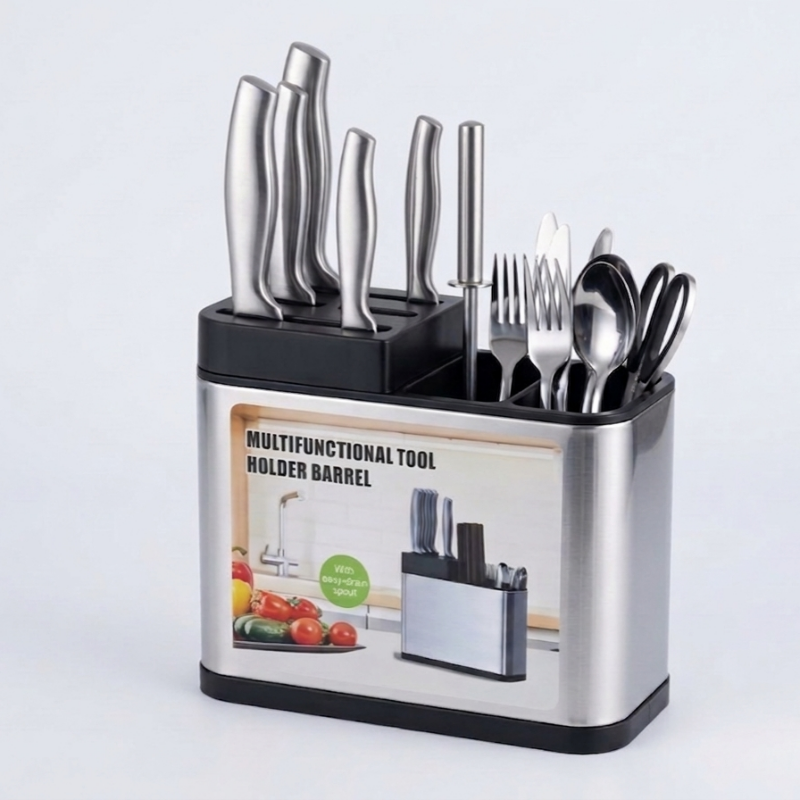 Smart 3-in-1 Stainless Steel Knife and Cutlery Holder