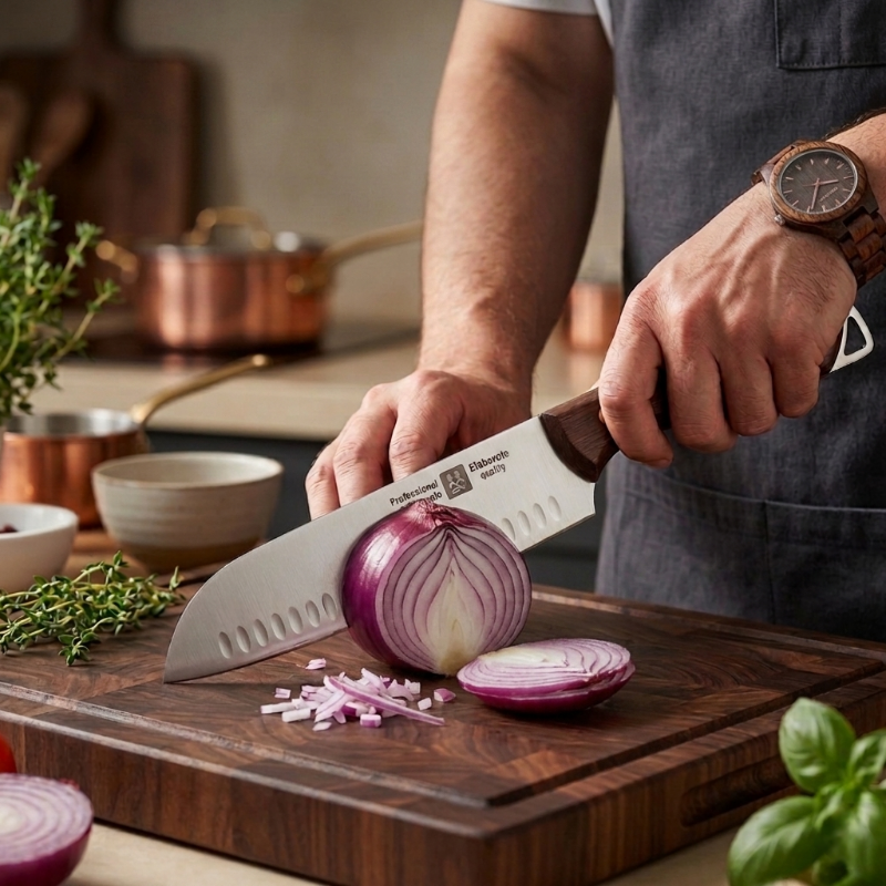 Chef knife for slicing meat vegetables and fruit