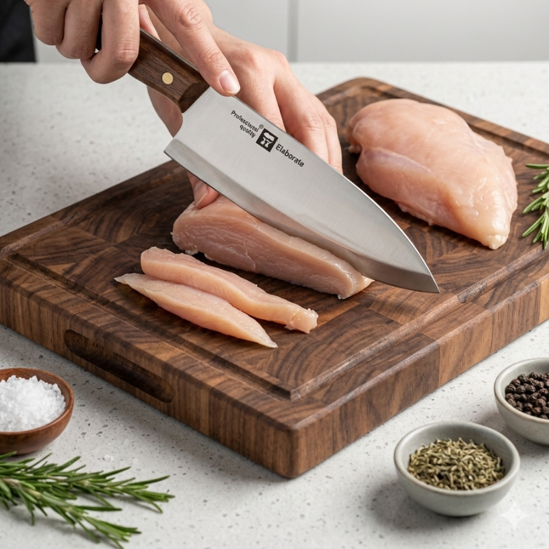 🔪 Professional 33cm Knife – One-Piece Steel Design (Full Tang) for Superior Meat Cutting and Tenderizing! 🔪