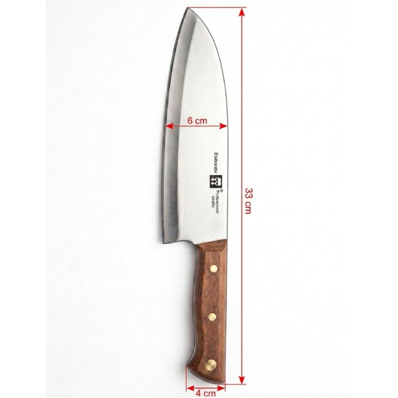 🔪 Professional 33cm Knife – One-Piece Steel Design (Full Tang) for Superior Meat Cutting and Tenderizing! 🔪