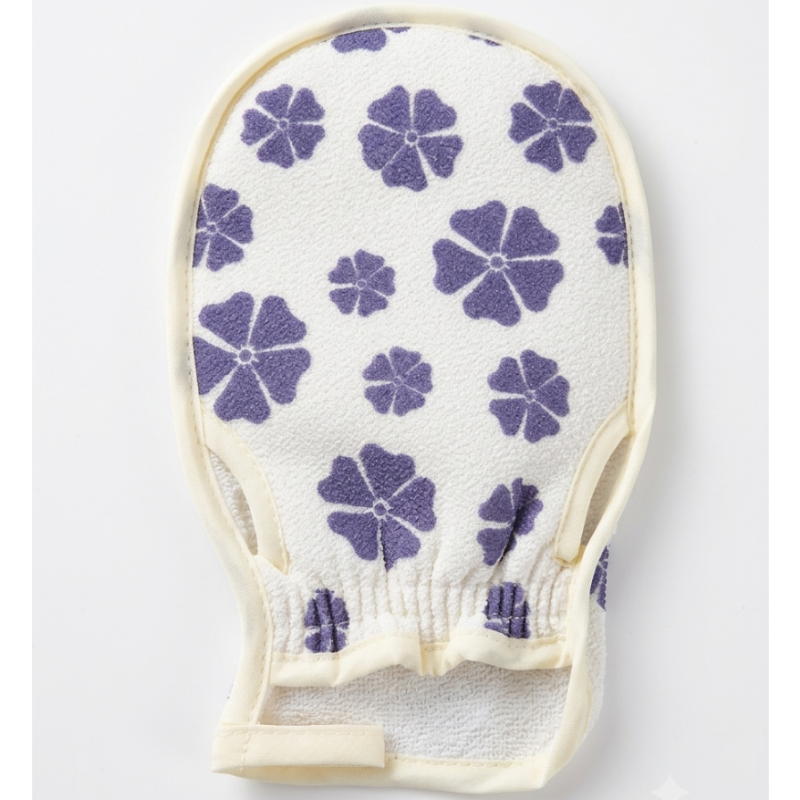 Floral Patterned Exfoliating Bath Mitt