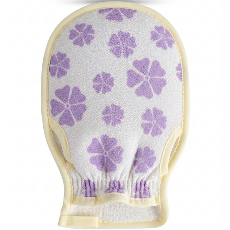 Floral Patterned Exfoliating Bath Mitt