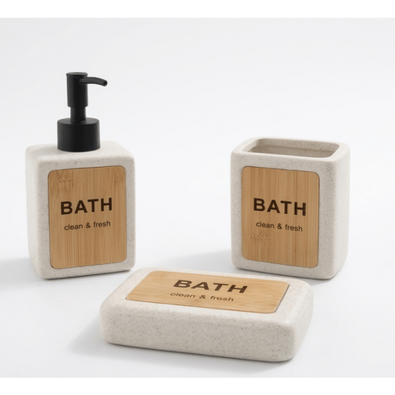 Modern Porcelain Bathroom Sink Accessory Set (3 Pieces)