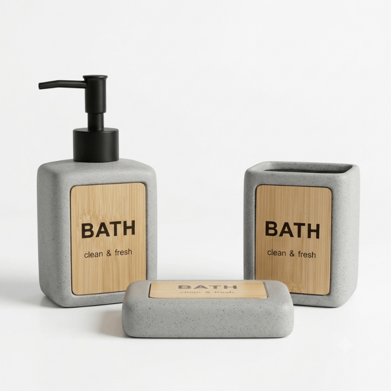Modern Porcelain Bathroom Sink Accessory Set (3 Pieces)