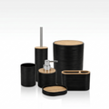 Modern 6-Piece Bathroom Set with a Contemporary Round Design (Elegant Wood Finish).