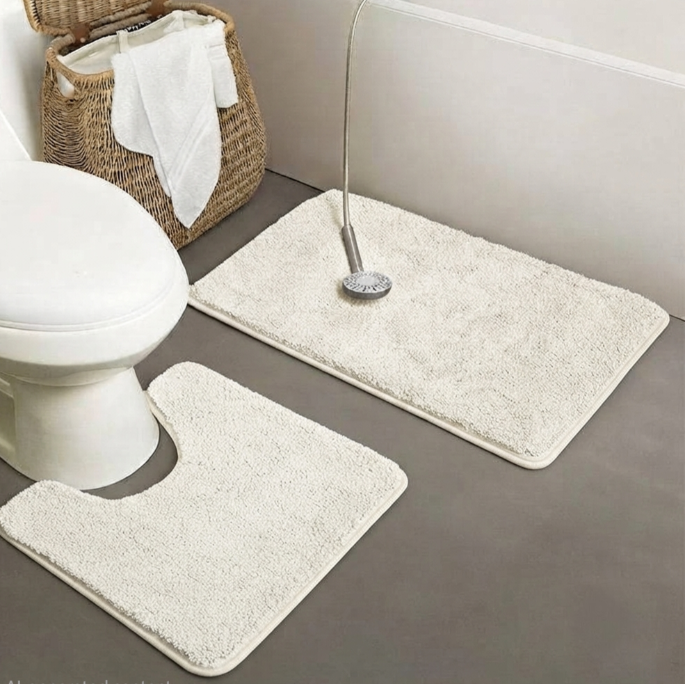 Plush x Rubber Mat 2 Pcs Set – Comfort and Elegance with Every Step.