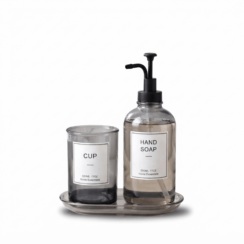 Modern Glass Bathroom Accessory Set (3 Pieces)