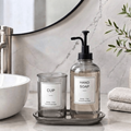 Modern Glass Bathroom Accessory Set (3 Pieces)