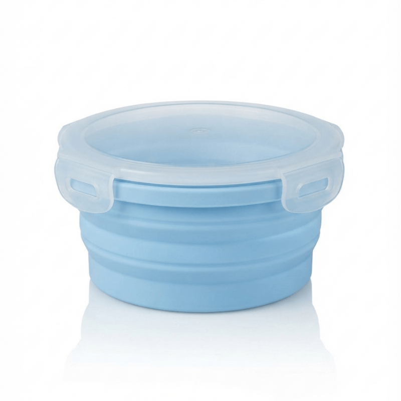 540ml Collapsible Silicone Refrigerator Container - Airtight and Microwave Safe.