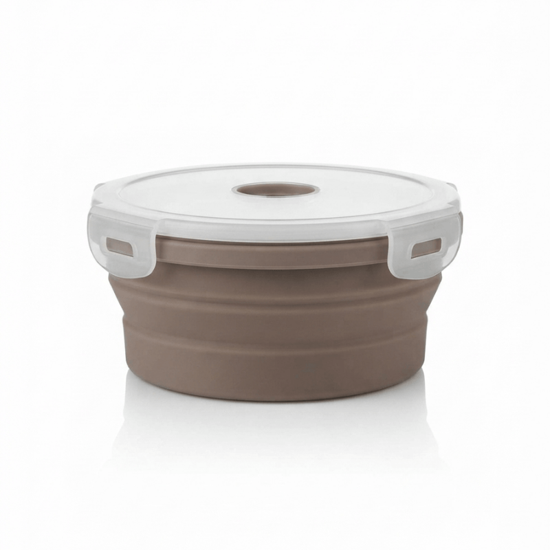 540ml Collapsible Silicone Refrigerator Container - Airtight and Microwave Safe.