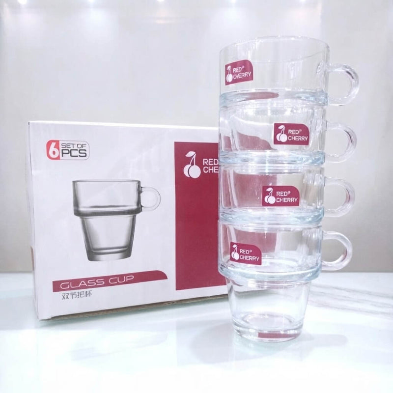Modern design clear glass cup set (6 pieces - 200ml)