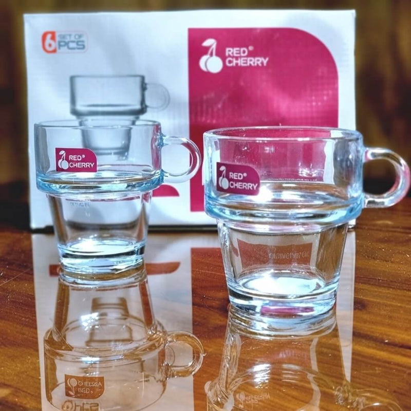 Modern design clear glass cup set (6 pieces - 200ml)