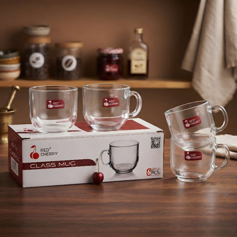 High-Quality Clear Glass Cup Set - 6 Pieces, 150ml Capacity