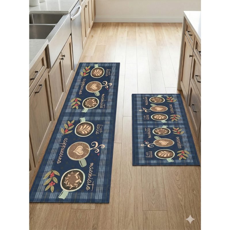 Non-Slip Kitchen PVC 2 Pcs set ( 150*50 - 80*50 cm).