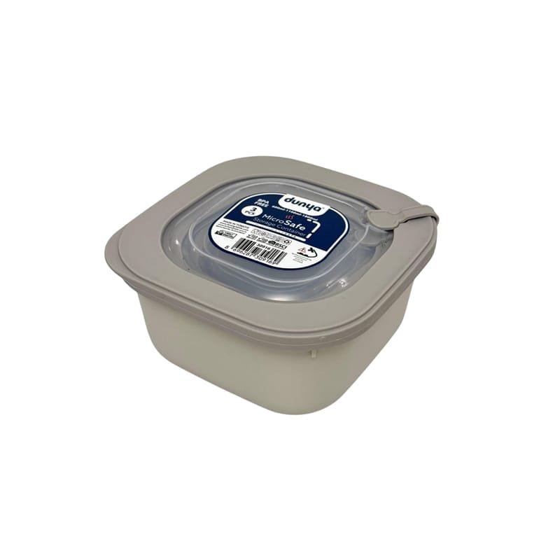 Square Plain 3-Piece Plastic Microwave Cans Set