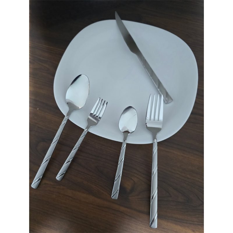 Elegant Stainless Steel Cutlery Set 30 Pcs: Spoon, Fork, and Knife