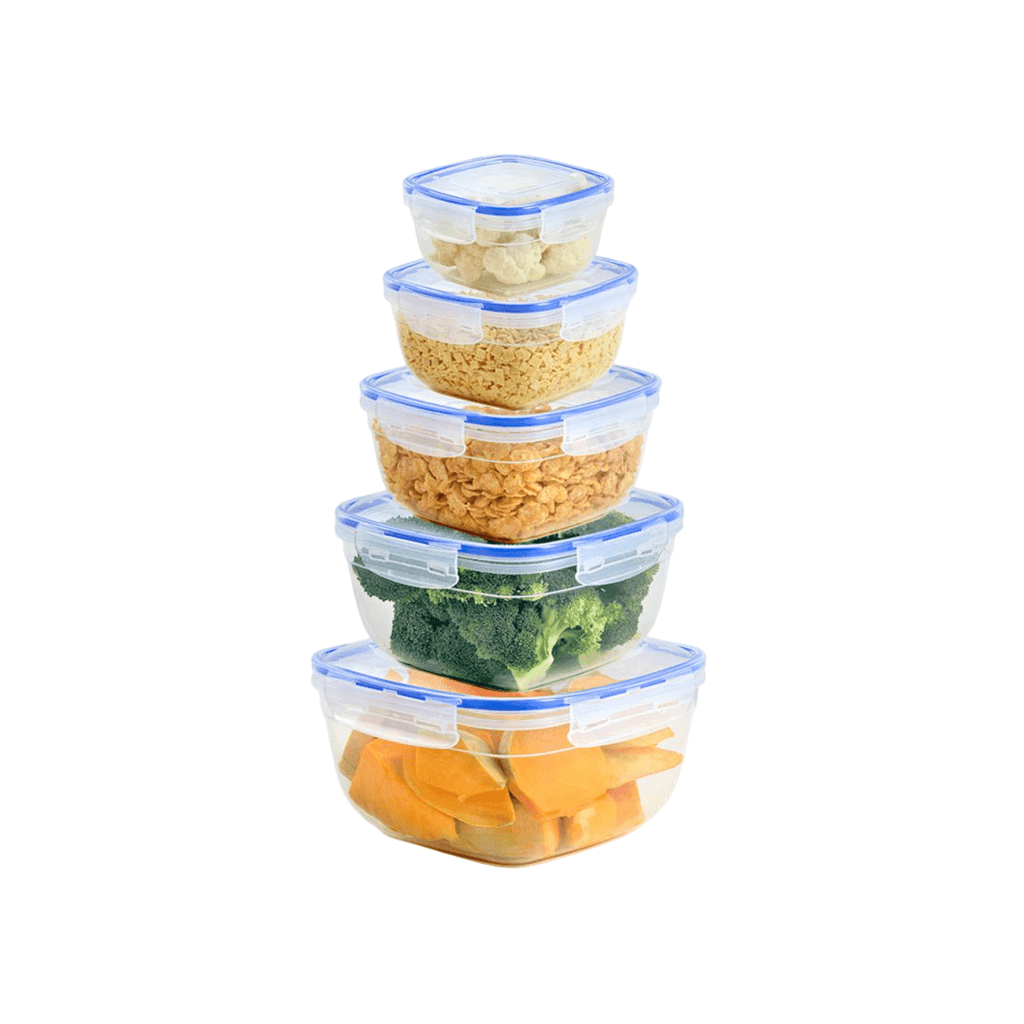 Squared 5-Piece Plastic Cans Set
