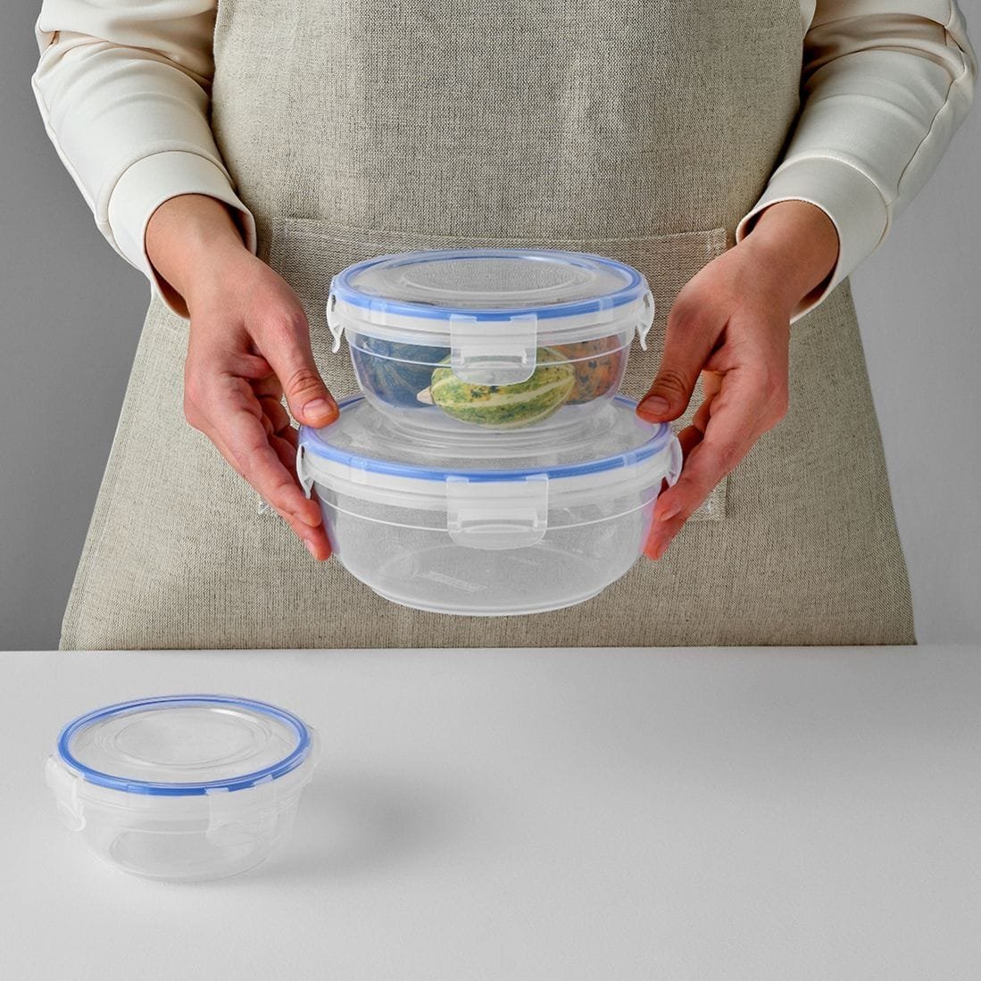 Circular 3-Piece Plastic Cans Set
