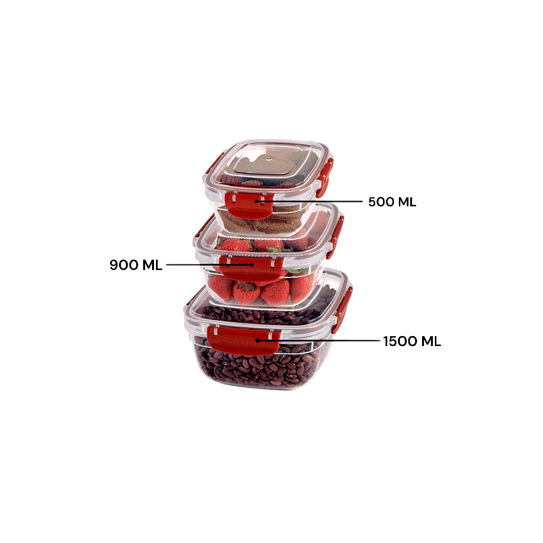 Squared 3-Piece Plastic Cans Set