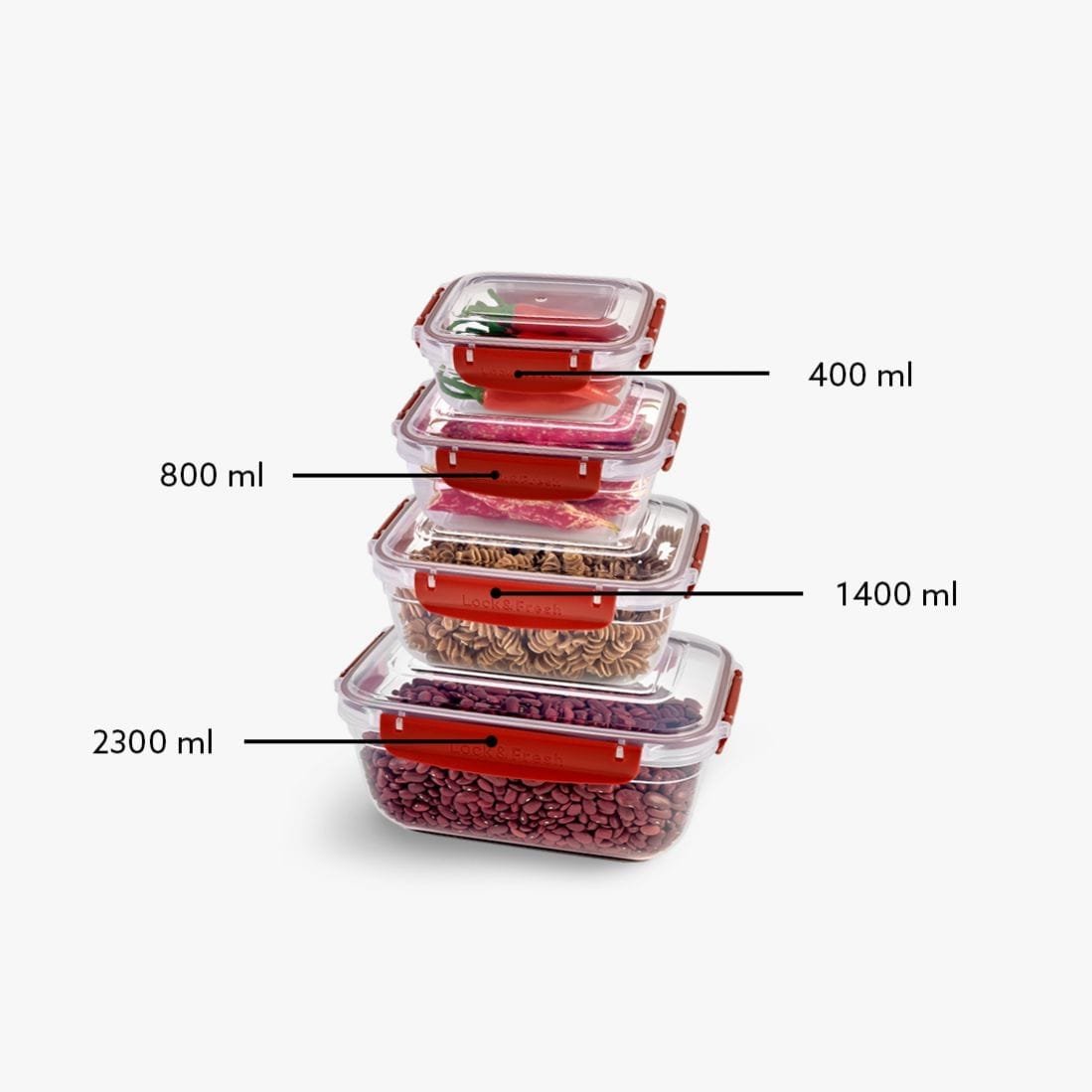 Rectangular 4-Piece Plastic Cans Set