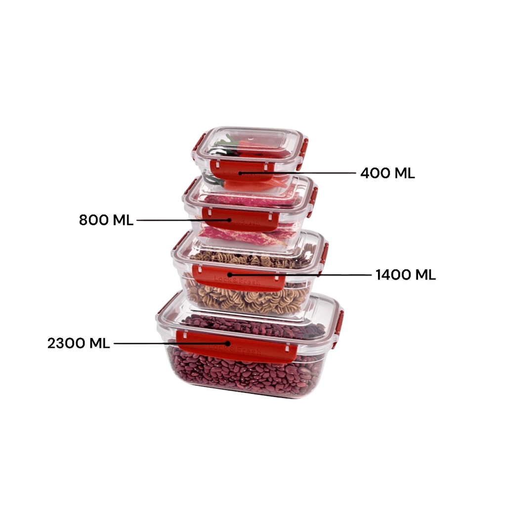 Rectangular 4-Piece Plastic Cans Set