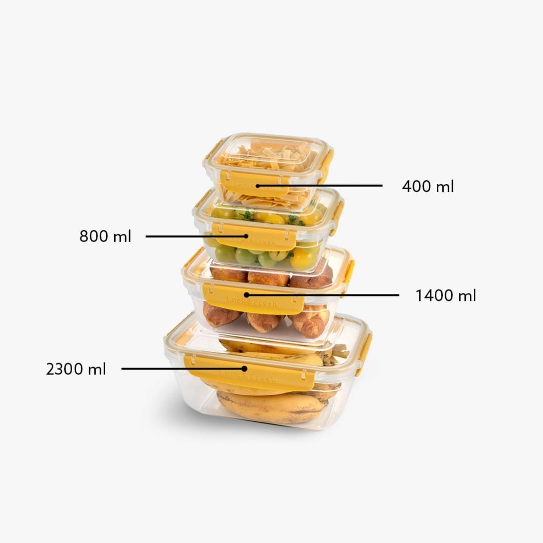 Rectangular 4-Piece Plastic Cans Set