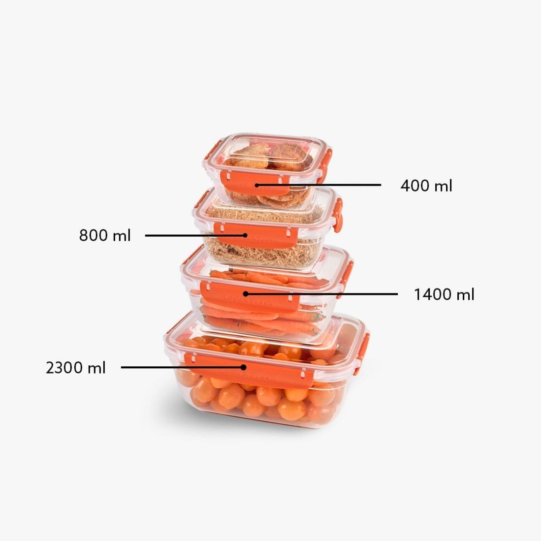 Rectangular 4-Piece Plastic Cans Set