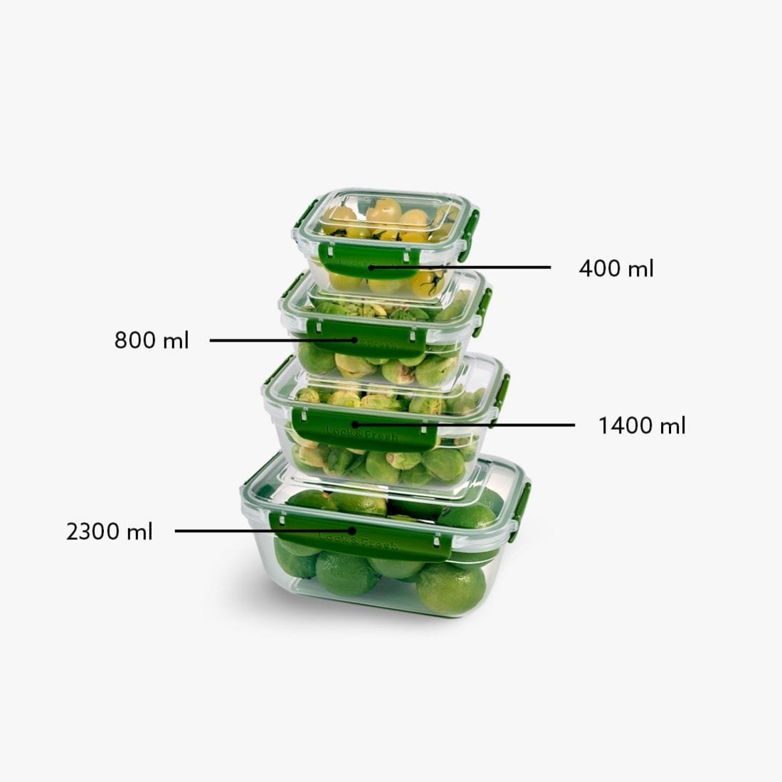 Rectangular 4-Piece Plastic Cans Set