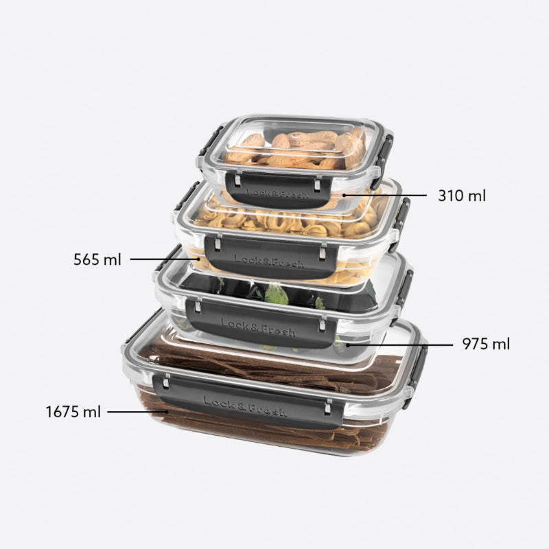 Rectangular 4-Piece Plastic Cans Set