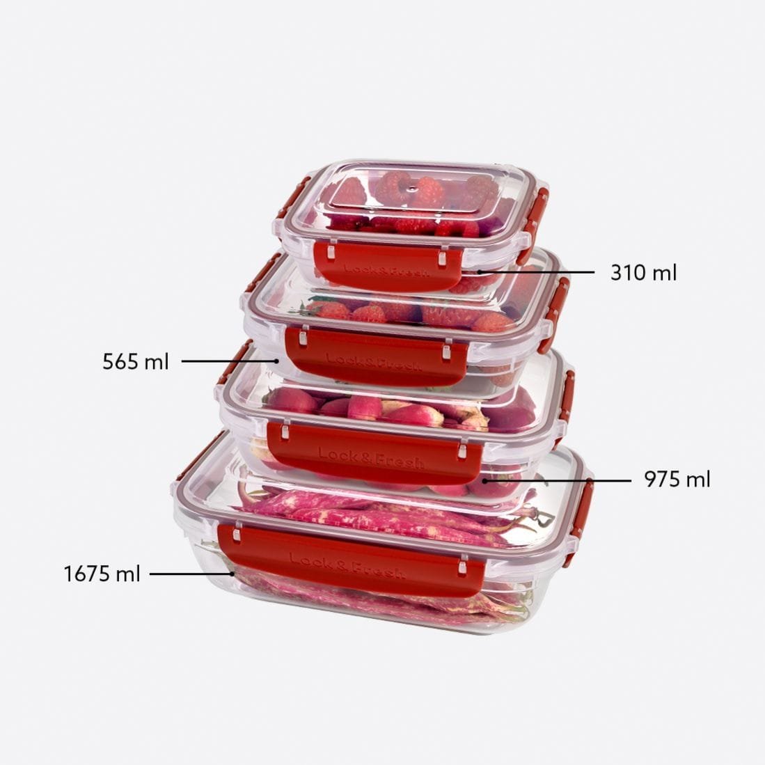 Rectangular 4-Piece Plastic Cans Set