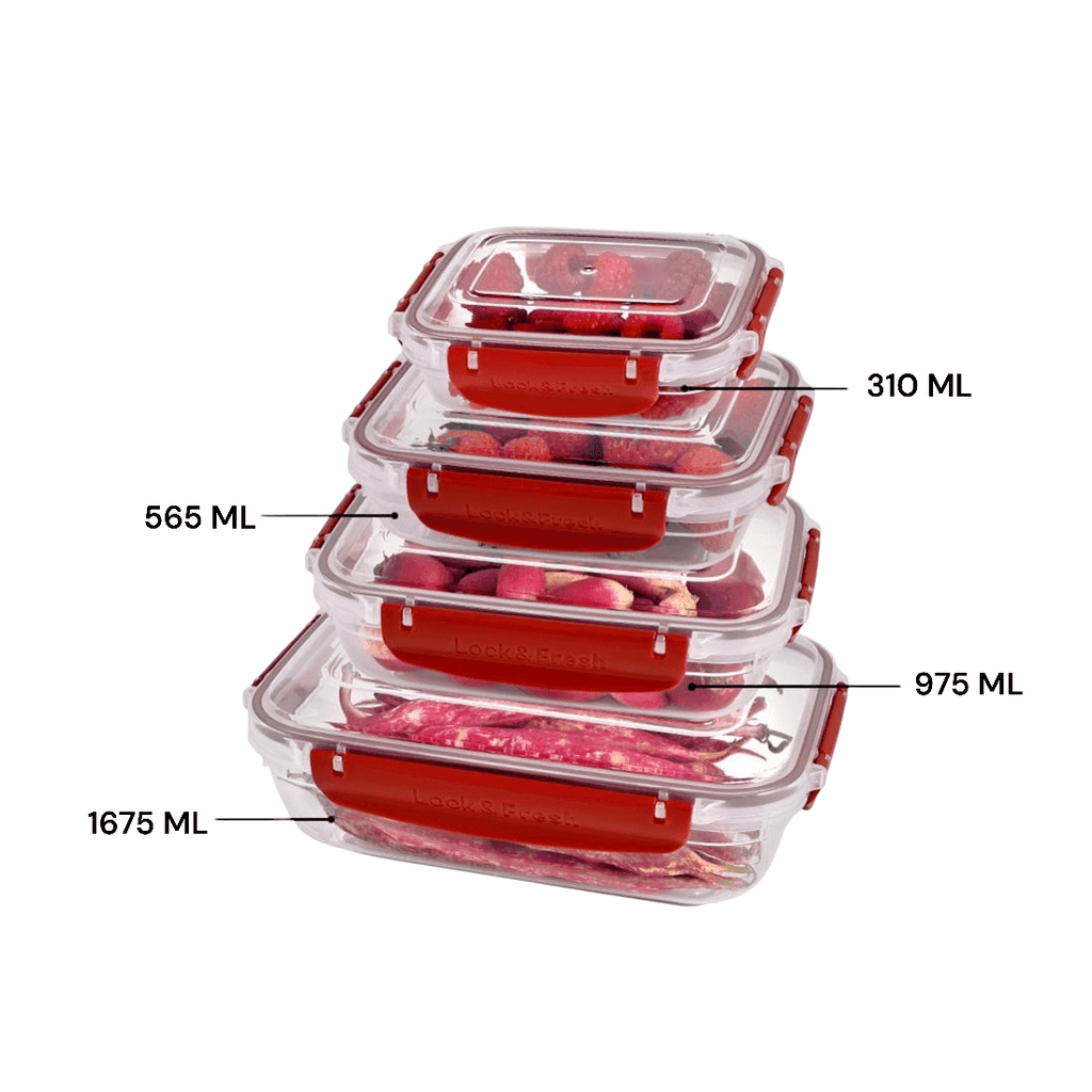 Rectangular 4-Piece Plastic Cans Set