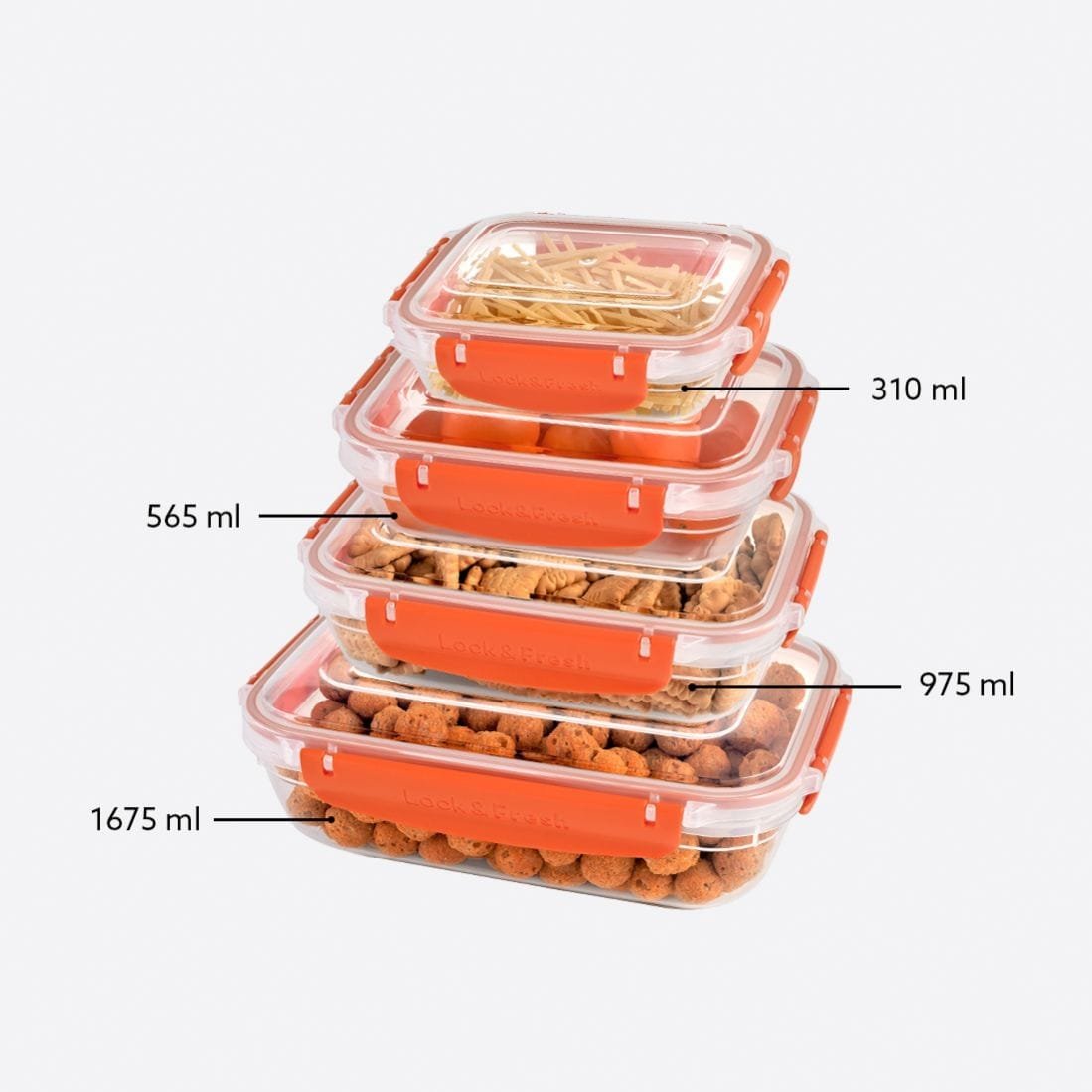 Rectangular 4-Piece Plastic Cans Set