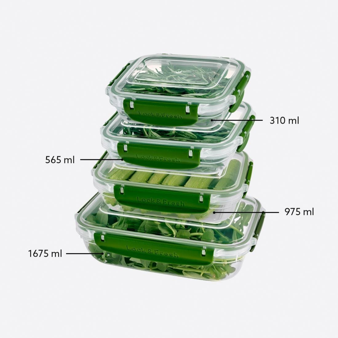 Rectangular 4-Piece Plastic Cans Set